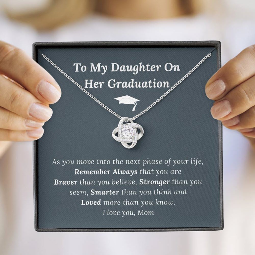 Graduation Gift for Daughter Love Mom - Love Knot Necklace