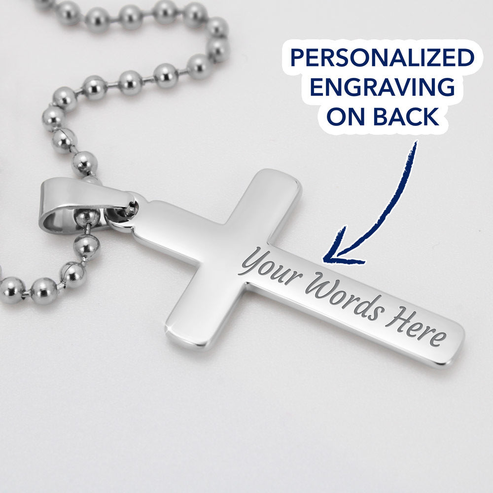 Graduation Gift for Son Love Mom & Dad - Personalized Cross Necklace