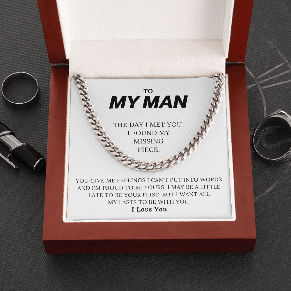 To My Man - My Missing Piece - Cuban Link Chain Necklace