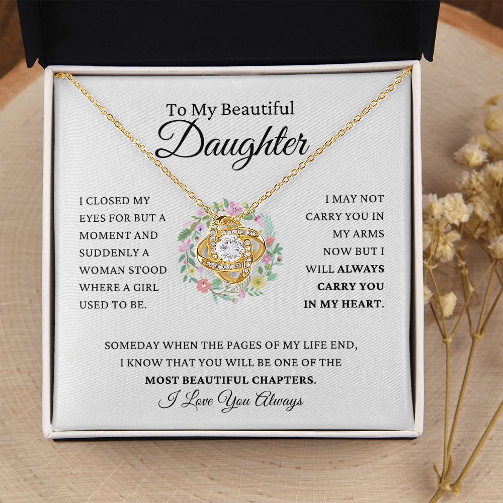 To My Daughter - Most Beautiful Chapters - Love Knot Necklace