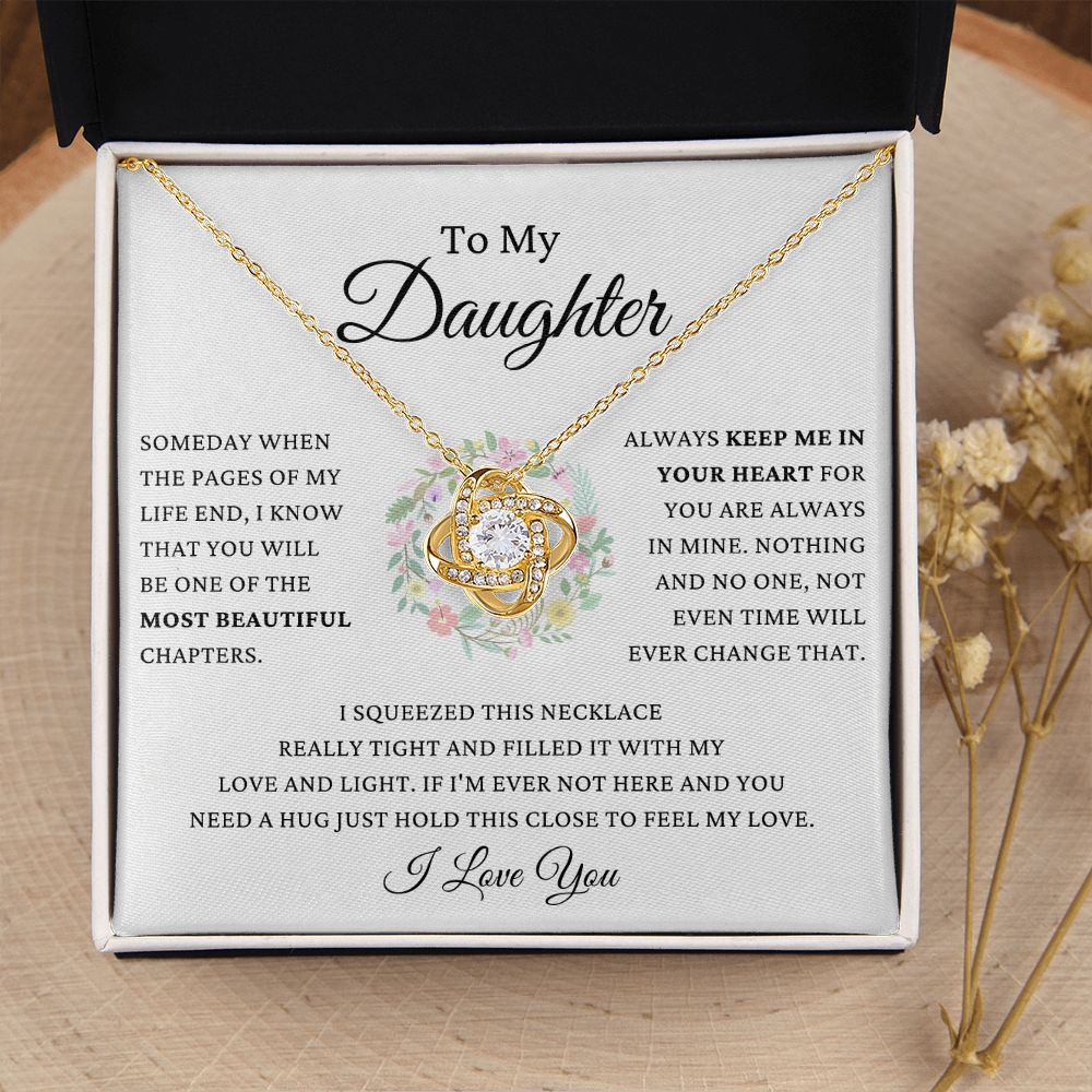 To My Daughter - Keep Me In Your Heart - Love Knot Necklace