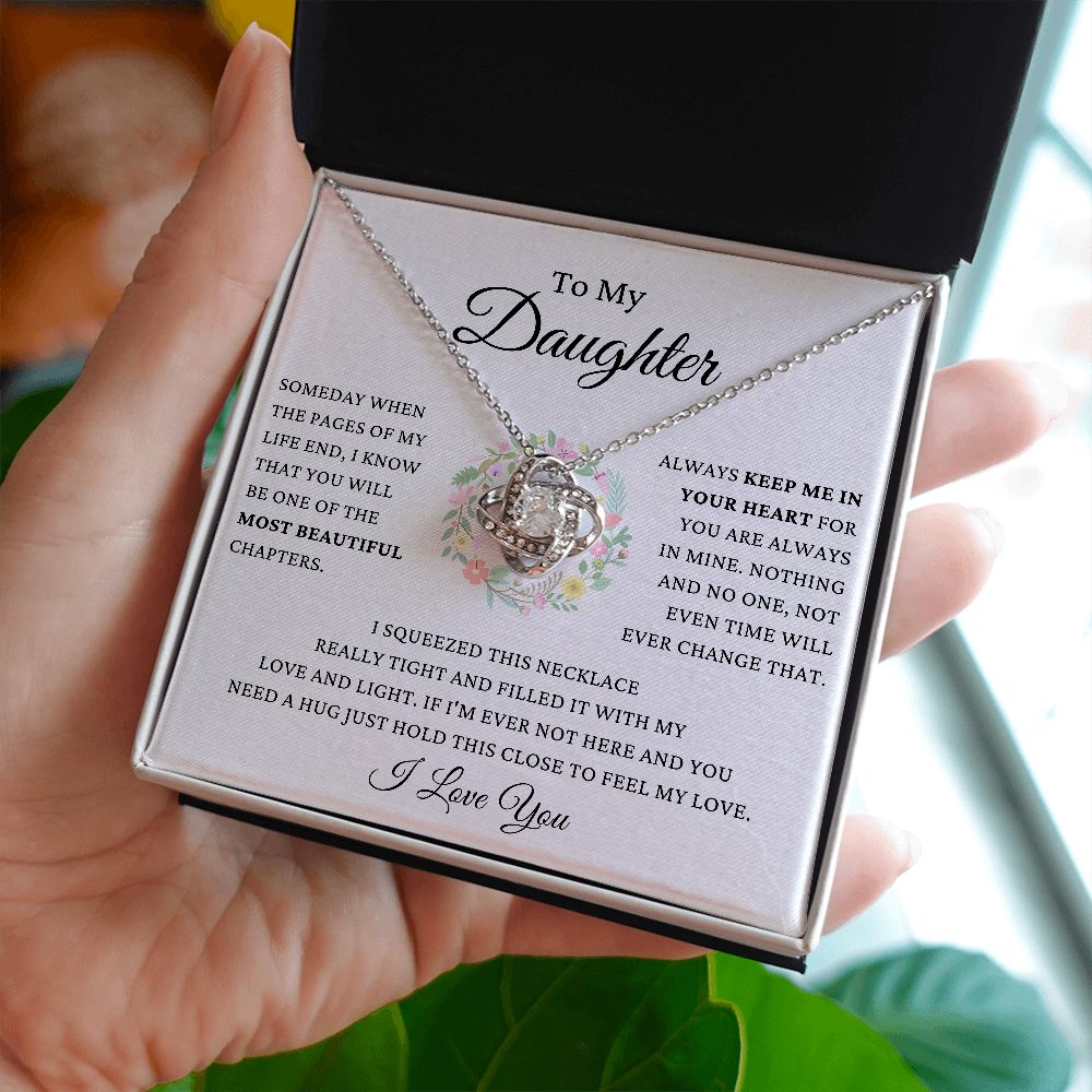 To My Daughter - Keep Me In Your Heart - Love Knot Necklace