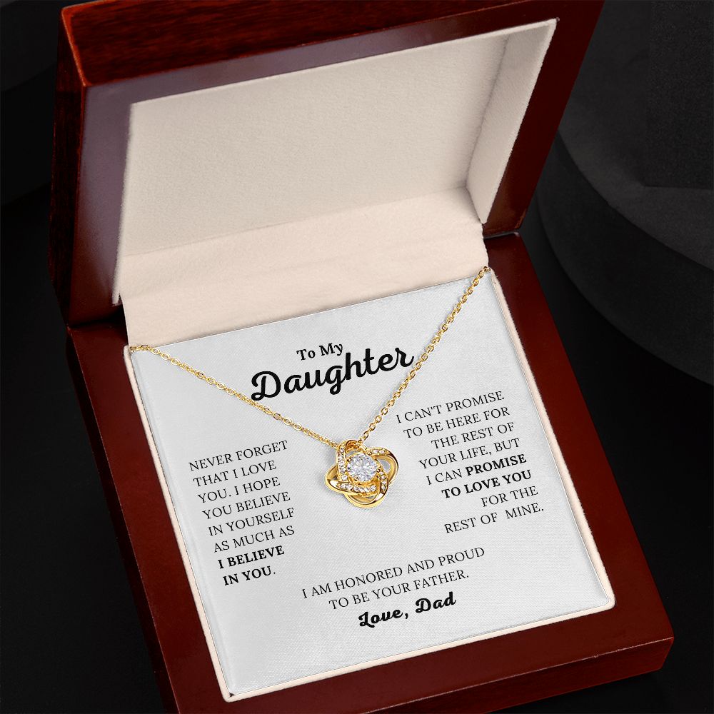 To My Daughter - I Believe In You - Love, Dad - Love Knot Necklace