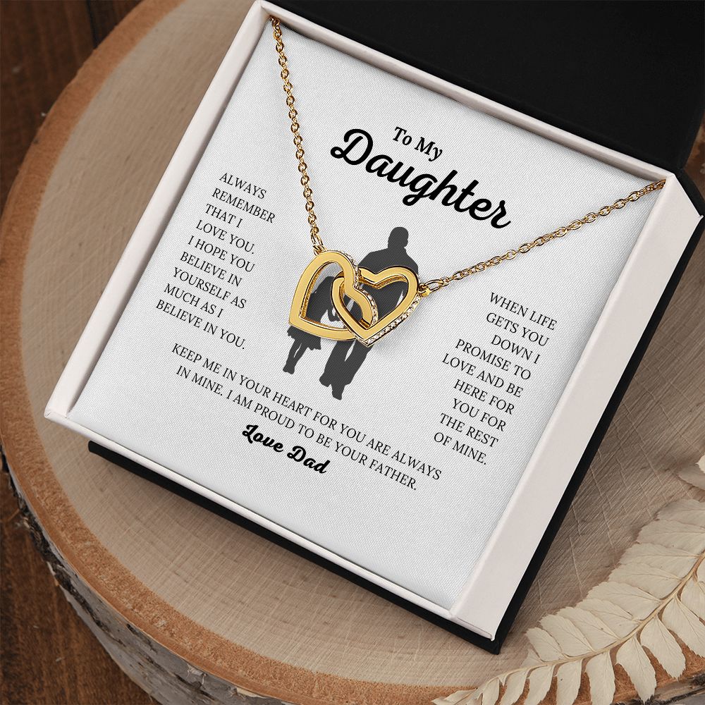 To My Daughter - Proud to be Your Father - Interlocking Hearts Necklace