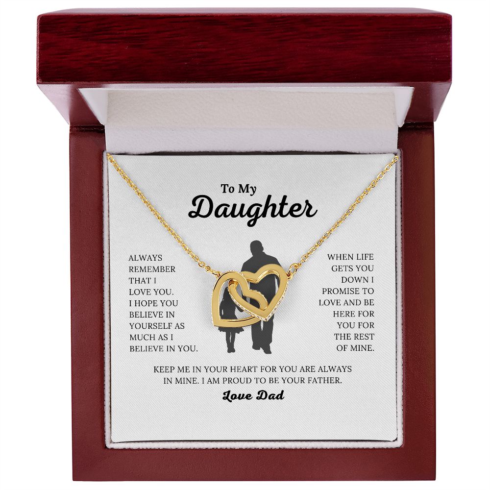 To My Daughter - Proud to be Your Father - Interlocking Hearts Necklace