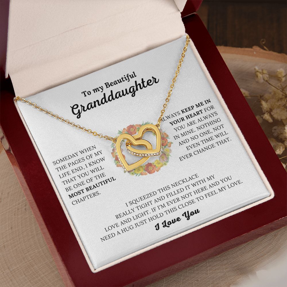 To My Beautiful Granddaughter - Keep Me In Your Heart - Love Knot Necklace