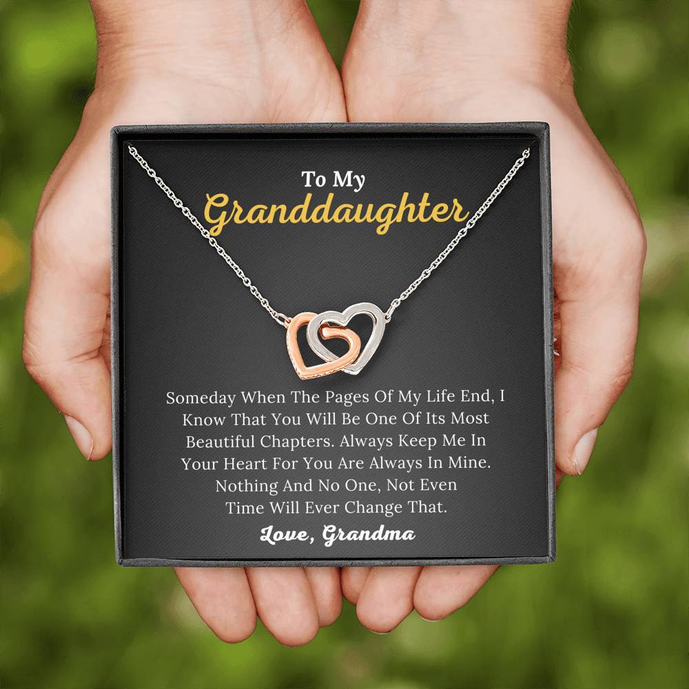 To My Granddaughter - You Are Always In My Heart - Interlocking Hearts Necklace