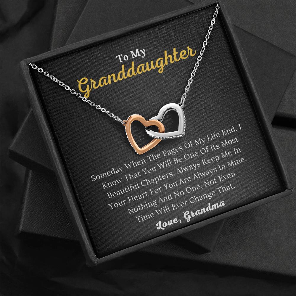To My Granddaughter - You Are Always In My Heart - Interlocking Hearts Necklace