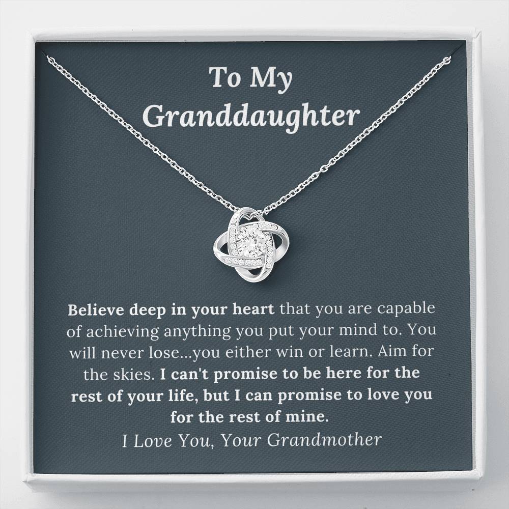 To My Granddaughter Love Grandmother - Promise to Love - Love Knot Necklace