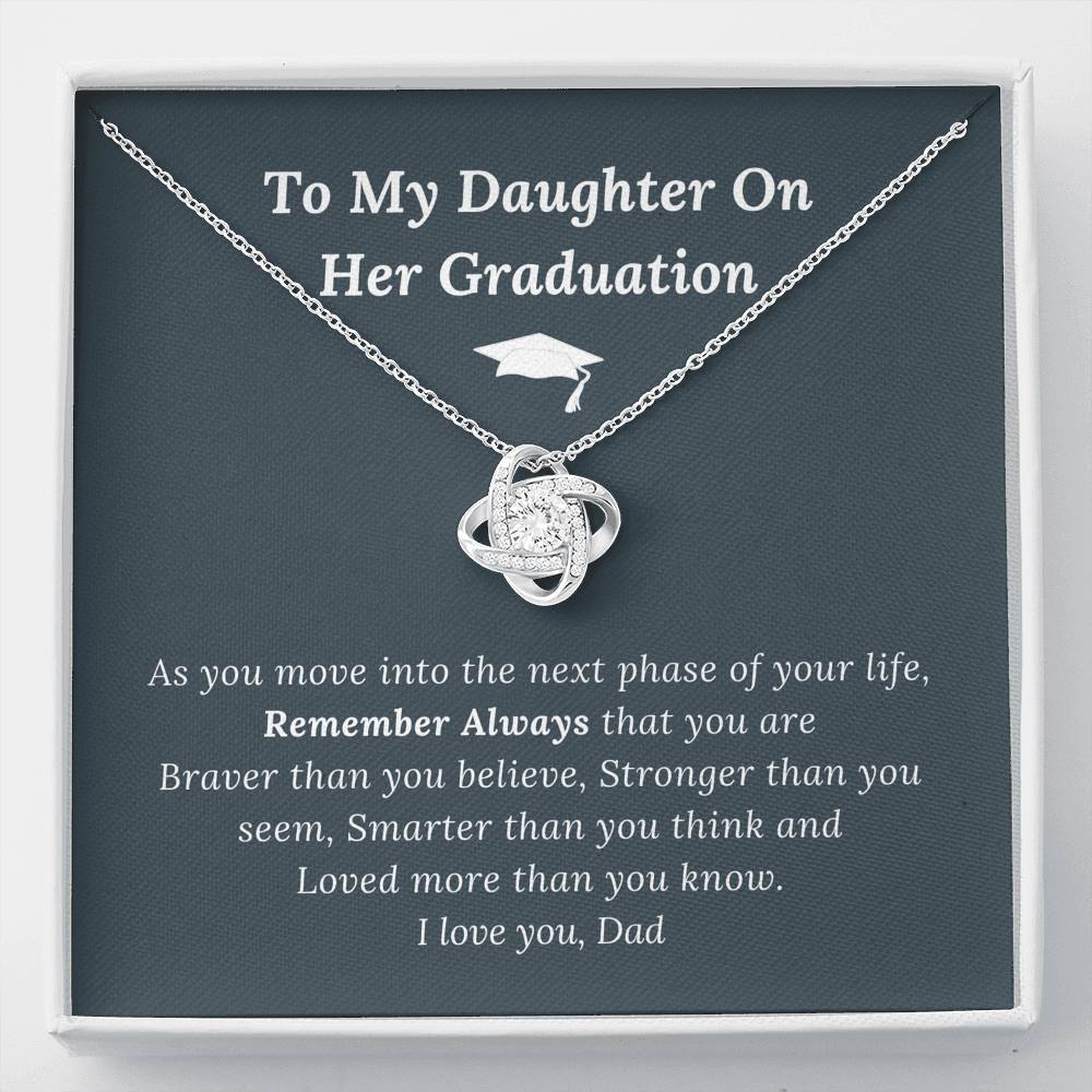 Graduation Gift for Daughter Love Dad - Love Knot Necklace