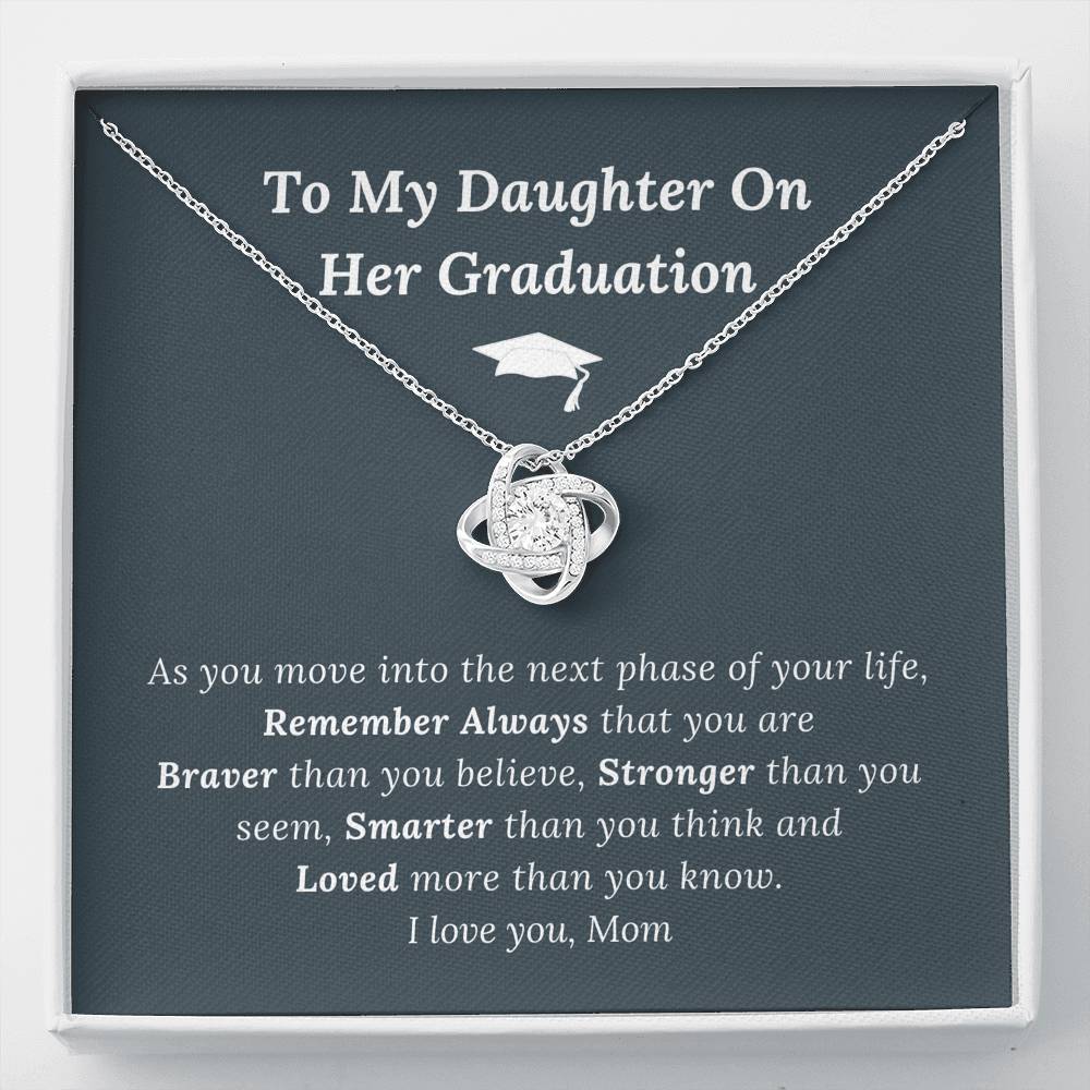 Graduation Gift for Daughter Love Mom - Love Knot Necklace