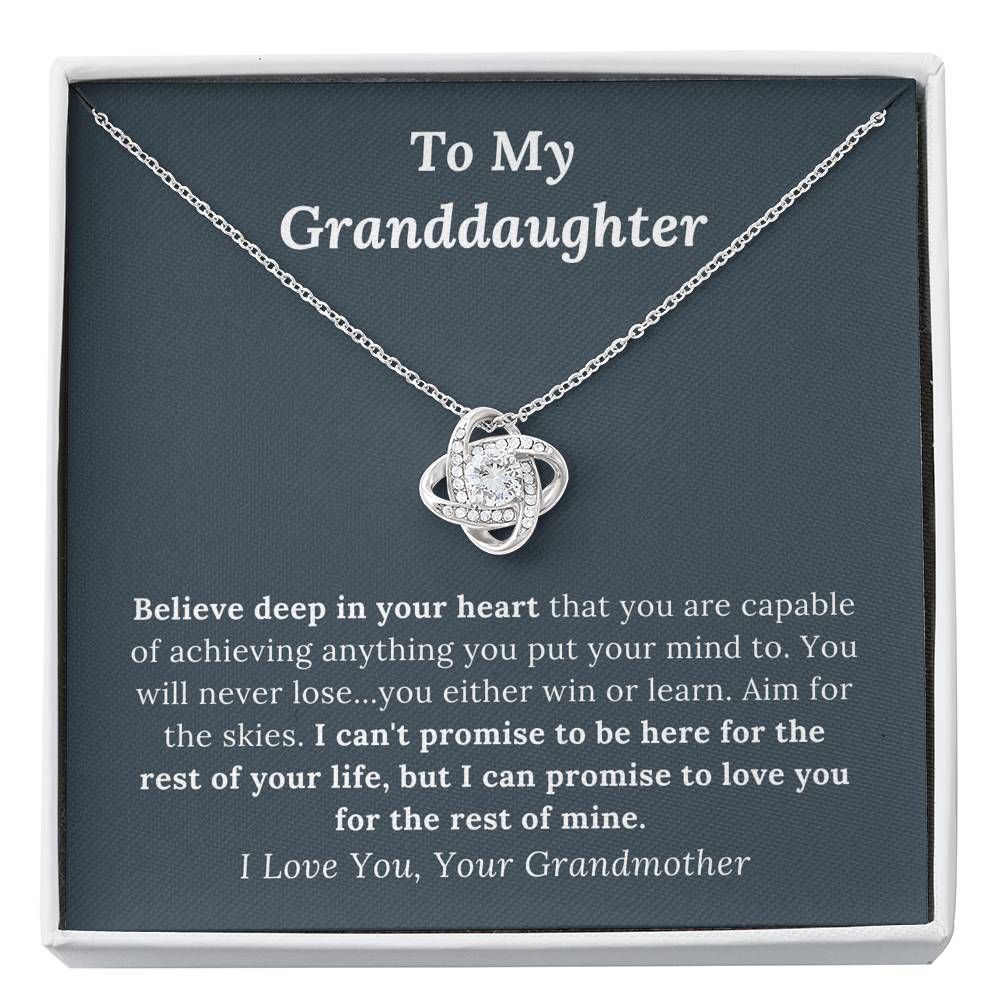 To My Granddaughter Love Grandmother - Promise to Love - Love Knot Necklace