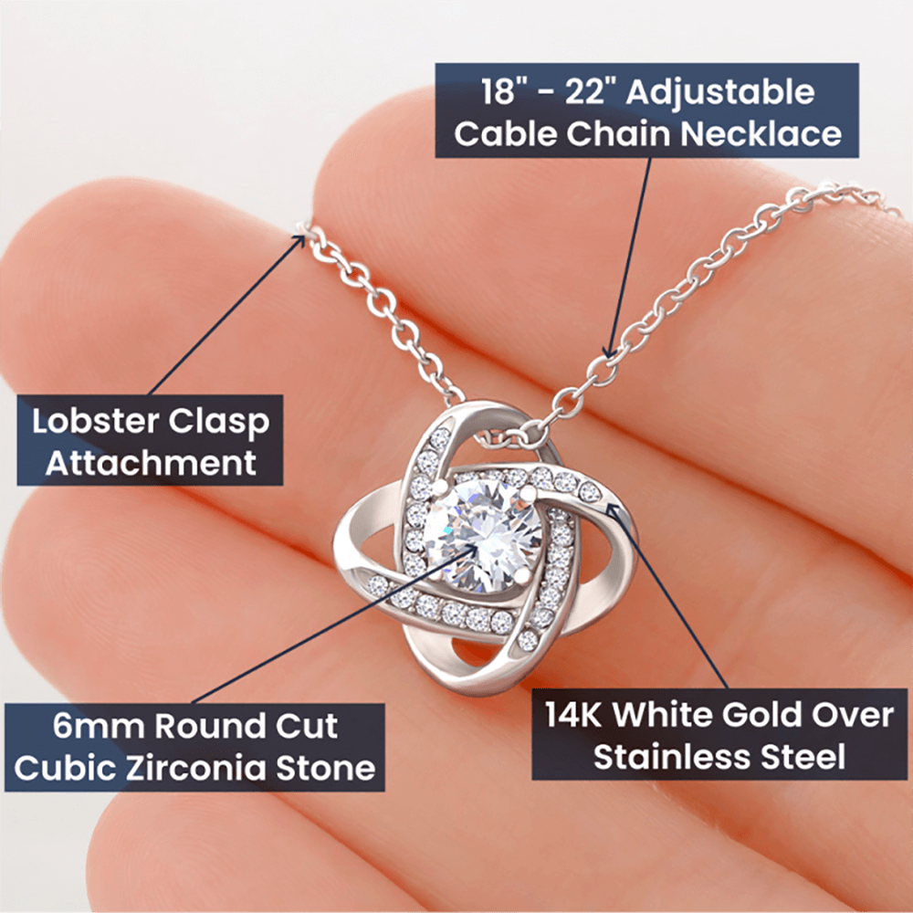 To My Beautiful Stepdaughter - Keep Me In Your Heart - Love Knot Necklace