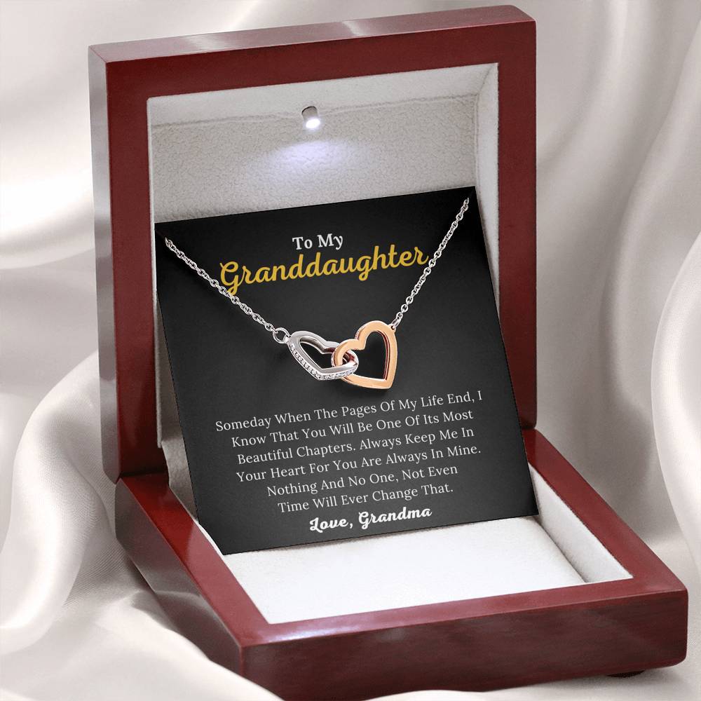 To My Granddaughter - You Are Always In My Heart - Interlocking Hearts Necklace