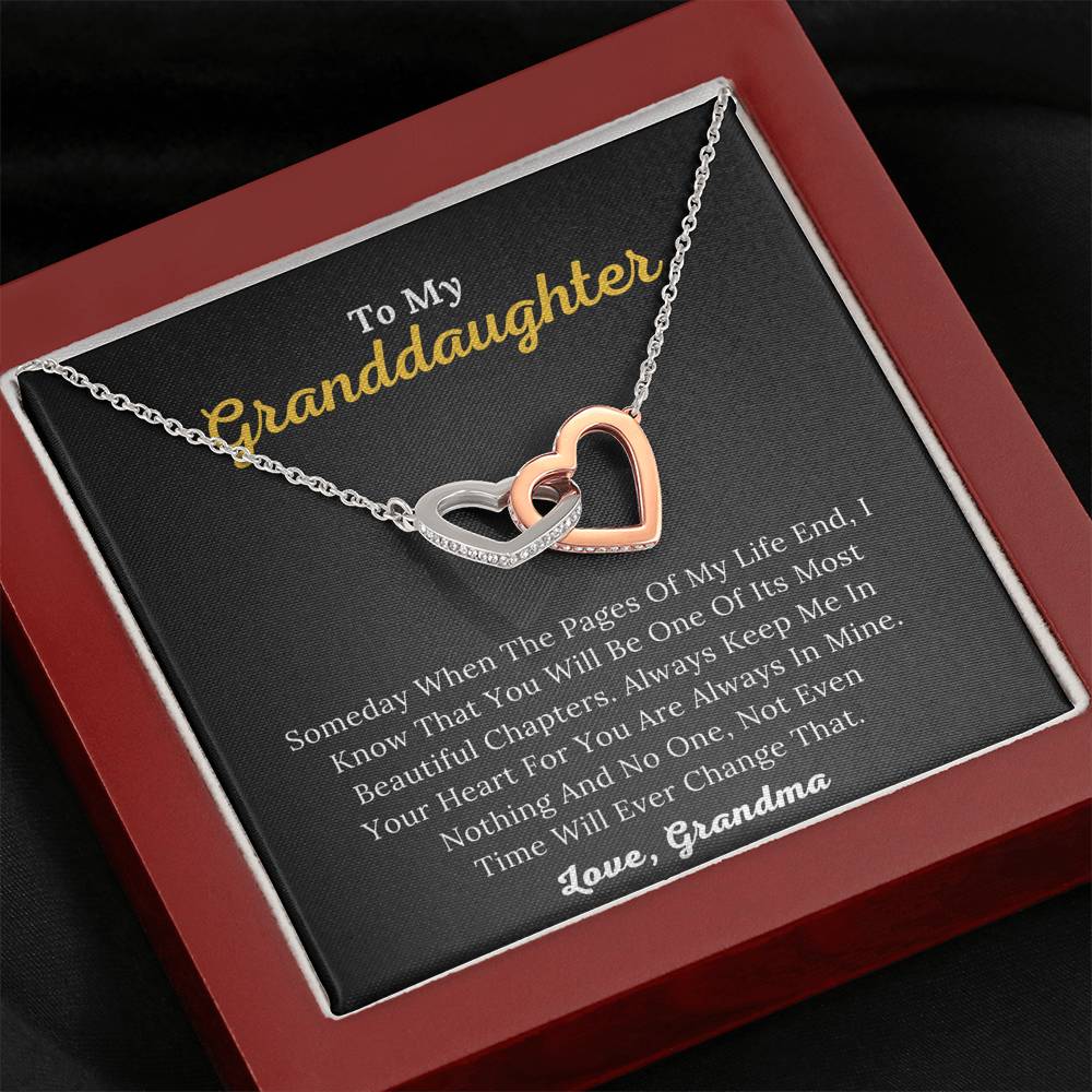 To My Granddaughter - You Are Always In My Heart - Interlocking Hearts Necklace