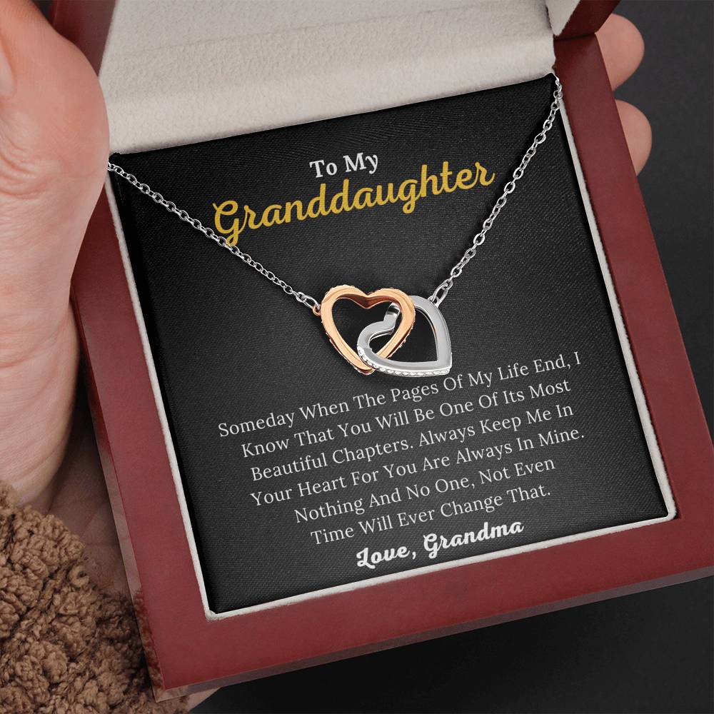 To My Granddaughter - You Are Always In My Heart - Interlocking Hearts Necklace