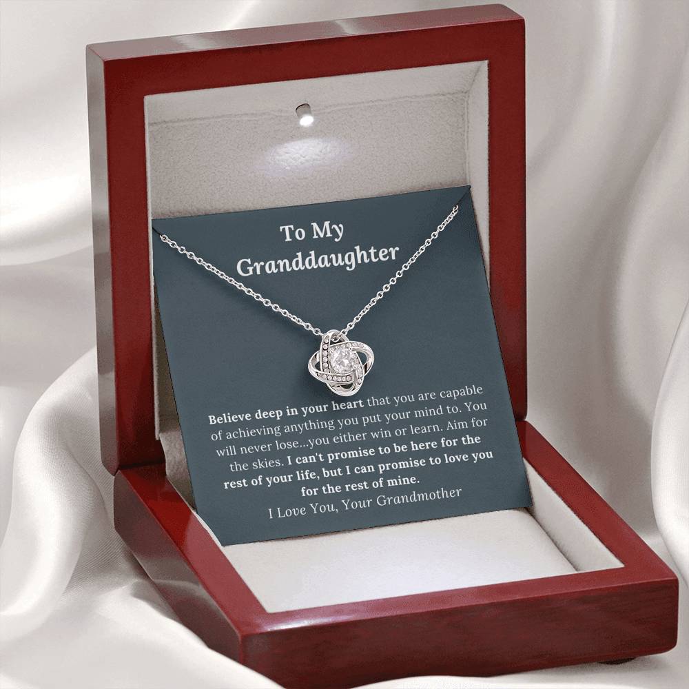 To My Granddaughter Love Grandmother - Promise to Love - Love Knot Necklace