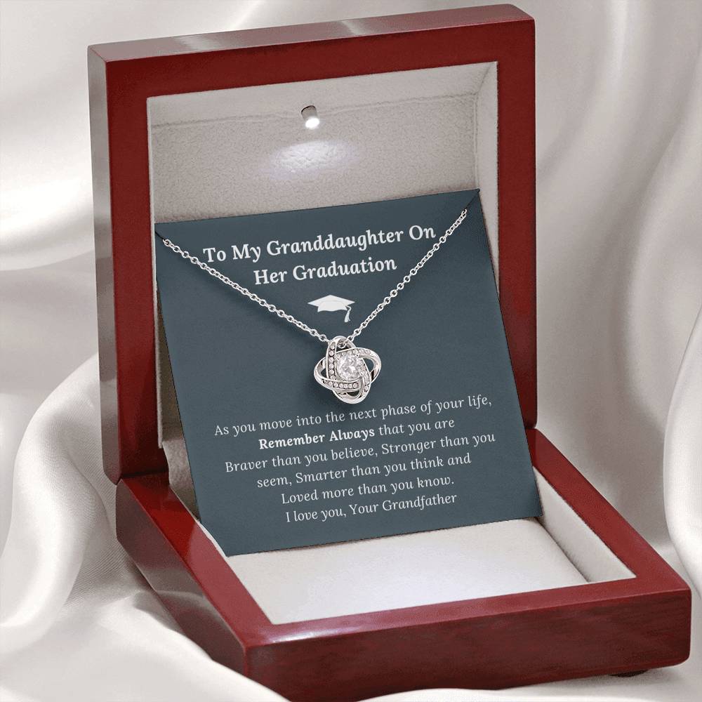 Graduation Gift for Granddaughter Love Grandfather - Love Knot Necklace