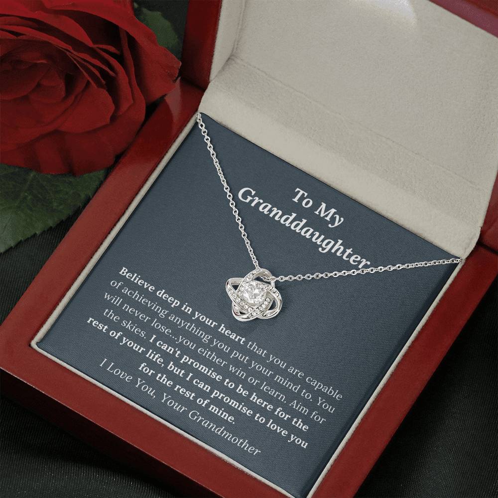 To My Granddaughter Love Grandmother - Promise to Love - Love Knot Necklace