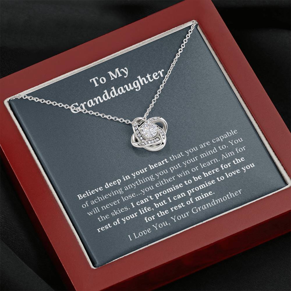 To My Granddaughter Love Grandmother - Promise to Love - Love Knot Necklace