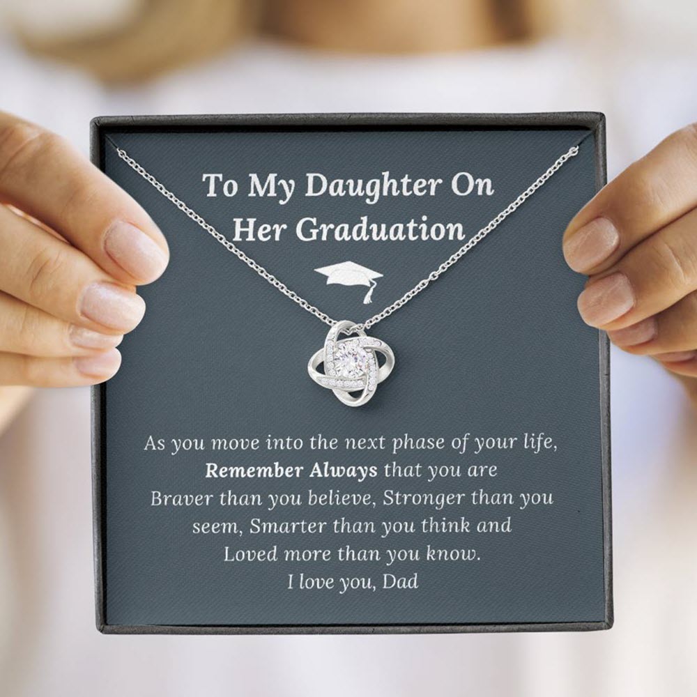 Graduation Gift for Daughter Love Dad - Love Knot Necklace