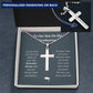 Graduation Gift for Son Love Mom & Dad - Personalized Cross Necklace