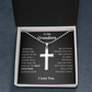 To My Grandson - Keep Me In Your Heart - Stainless Cross Necklace