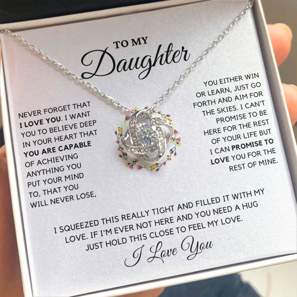 To My Daughter - Promise to Love You - Love Knot Necklace