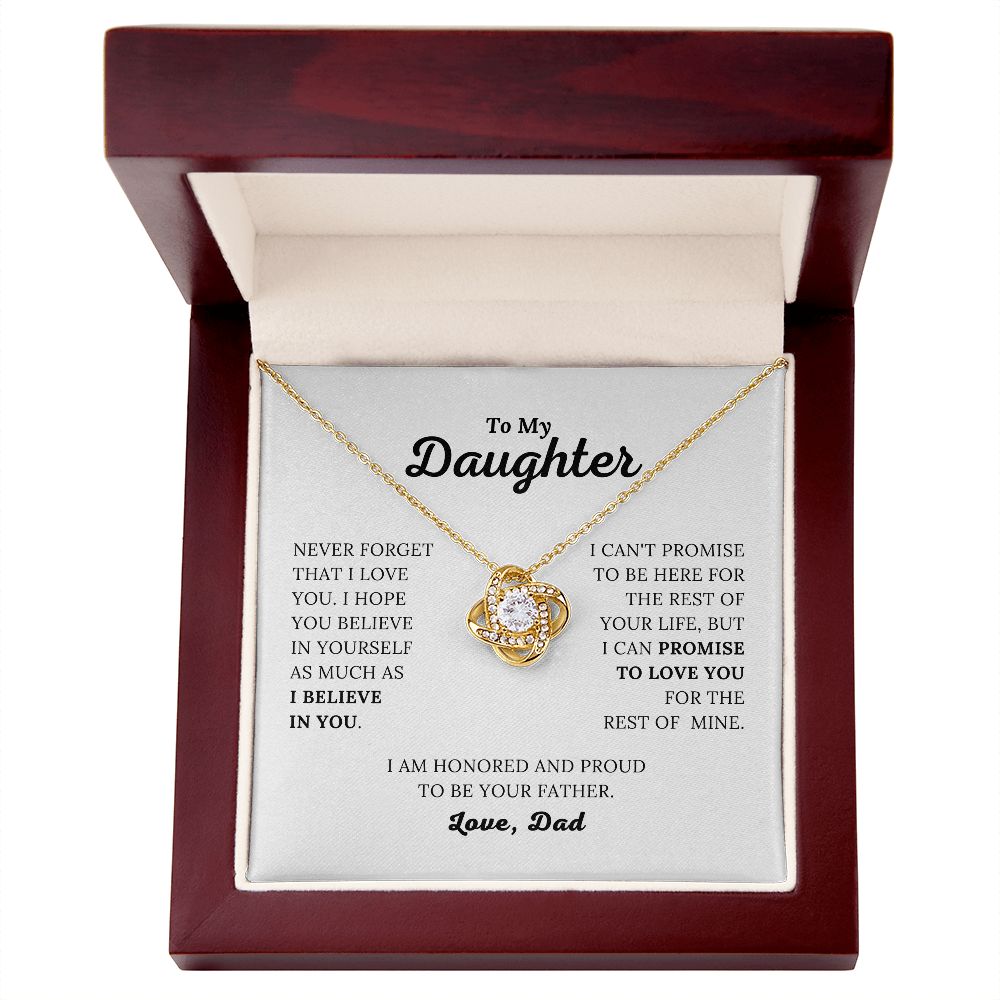 To My Daughter - I Believe In You - Love, Dad - Love Knot Necklace