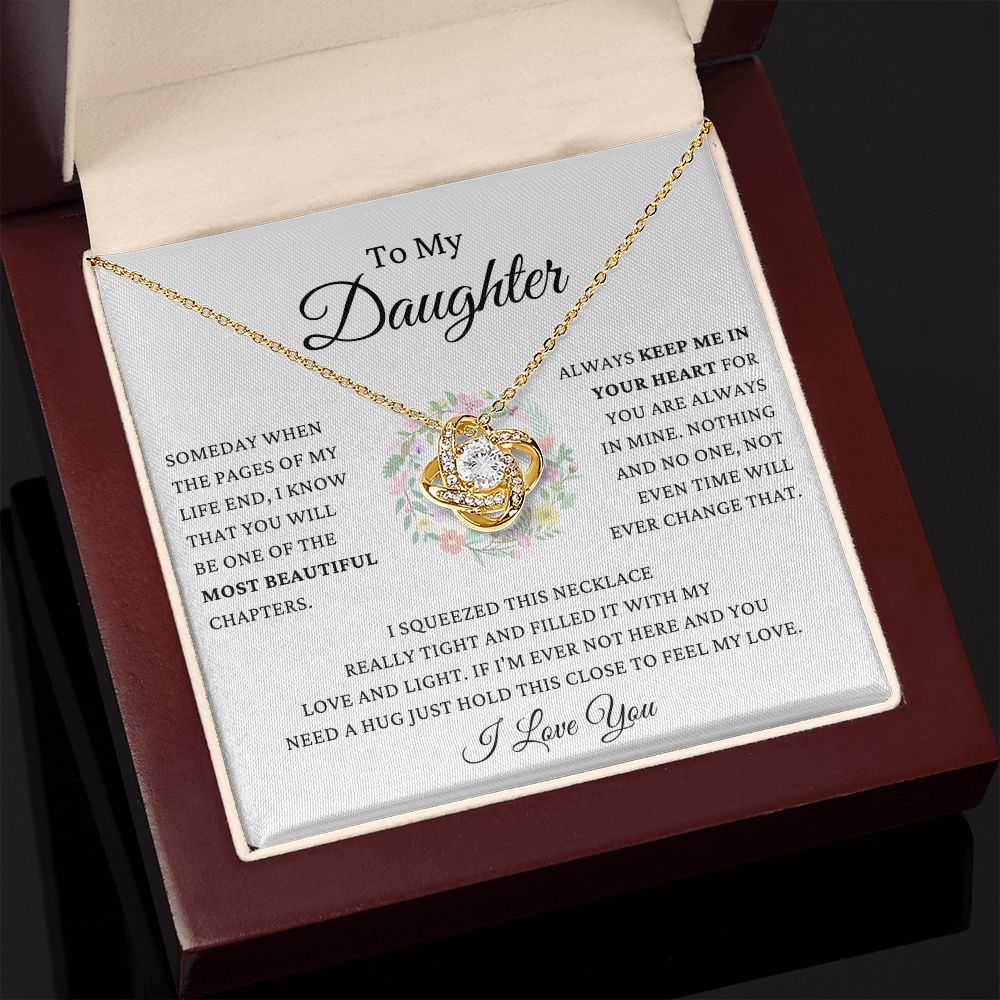 To My Daughter - Keep Me In Your Heart - Love Knot Necklace