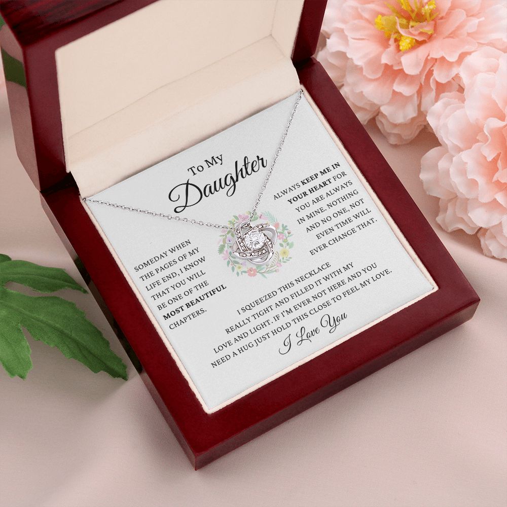 To My Daughter - Keep Me In Your Heart - Love Knot Necklace