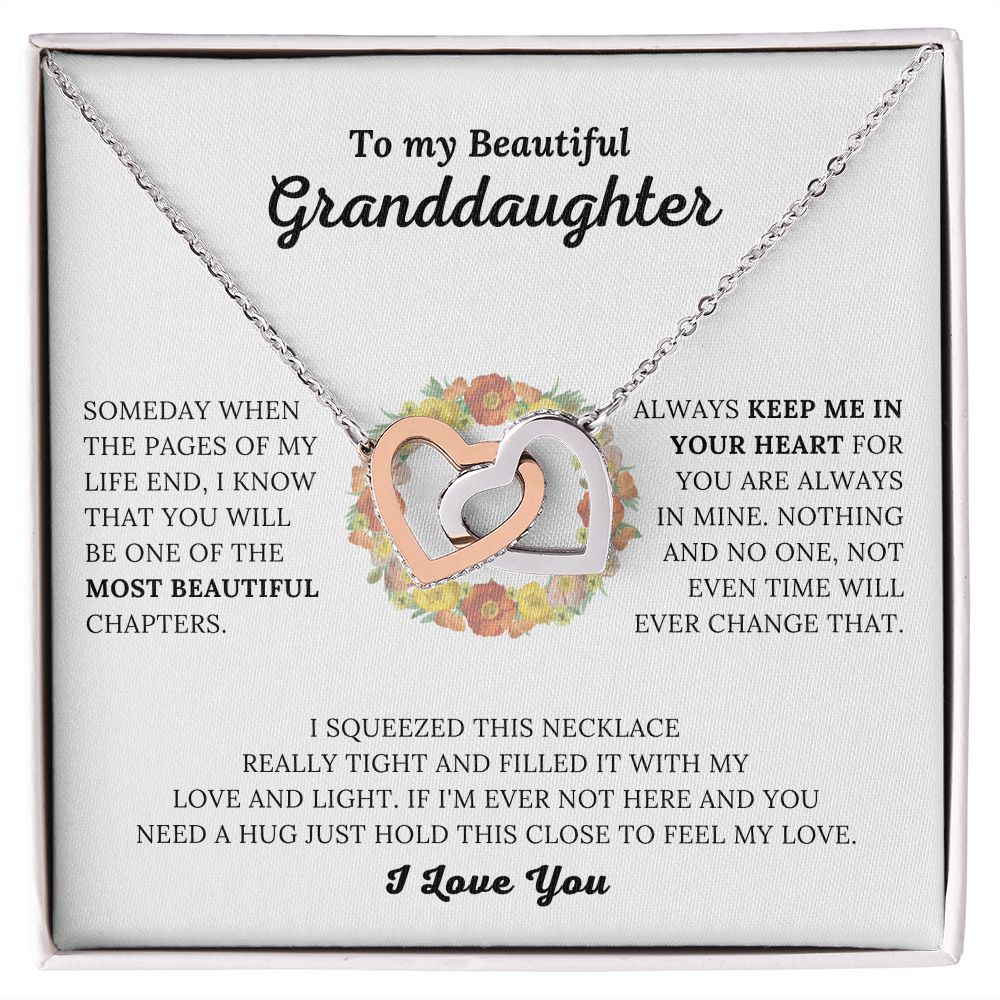To My Beautiful Granddaughter - Keep Me In Your Heart - Love Knot Necklace