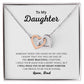 To My Daughter - I Will Hold You In My Heart - Interlocking Hearts Necklace
