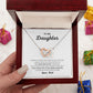 To My Daughter - I Will Hold You In My Heart - Interlocking Hearts Necklace