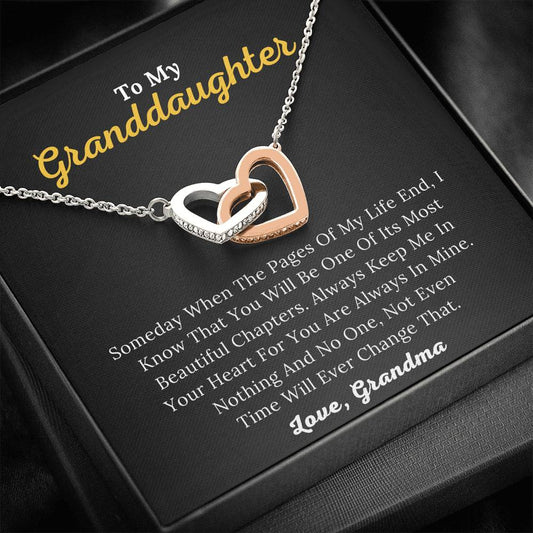 To My Granddaughter - You Are Always In My Heart - Interlocking Hearts Necklace