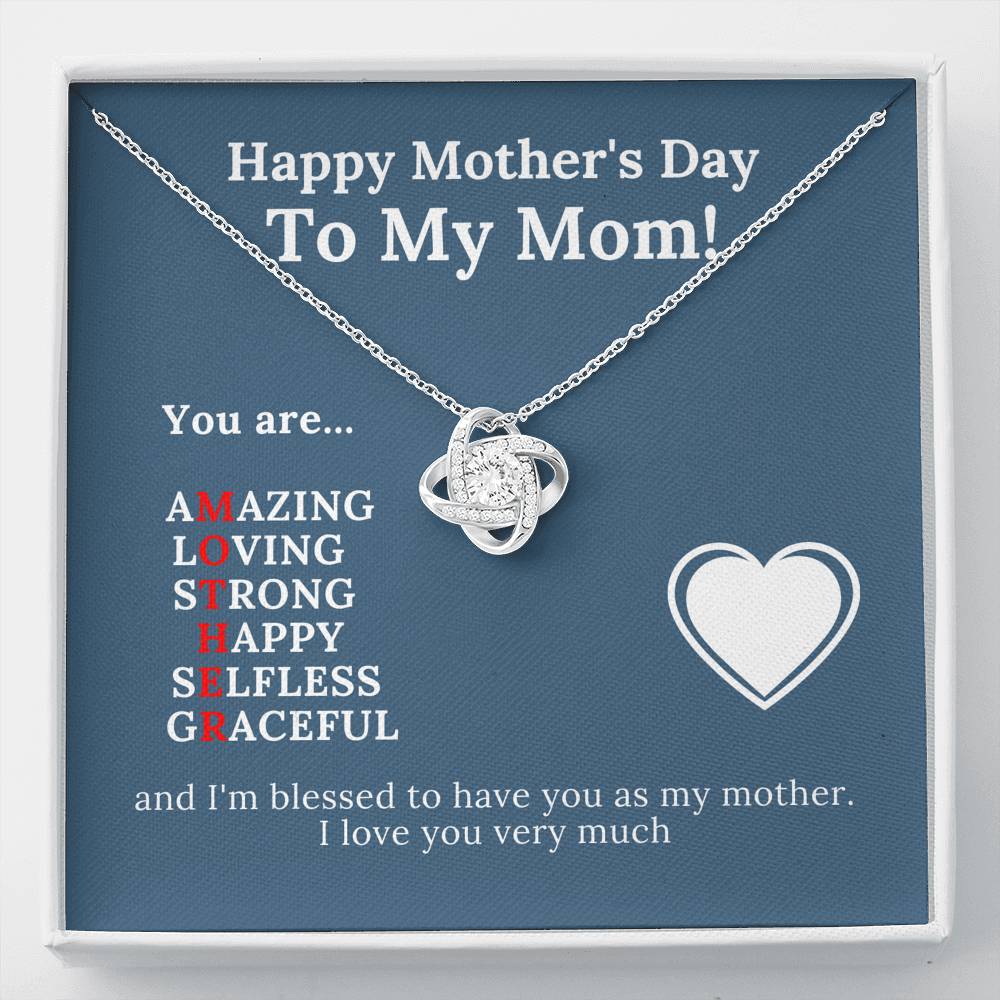 To My Mom Necklace Message Card, Forever Love Necklace, Mother's Day,  Birthday, Anniversary for Mom, Gift