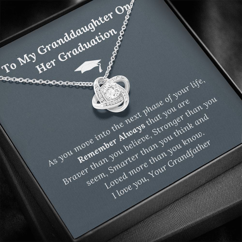Graduation Gift for Granddaughter Love Grandfather - Love Knot Necklace