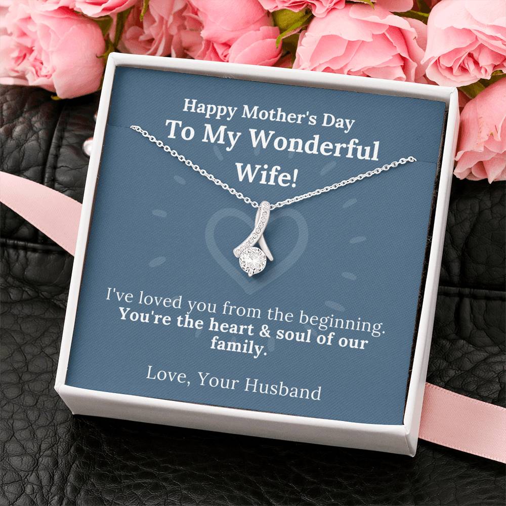 Mother's Day - My Wonderful Wife the Heart & Soul of Our Family - Alluring Beauty Necklace