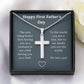 First Father's Day Gift for Husband Love Wife & Child - Artisan Crafted Cross Necklace