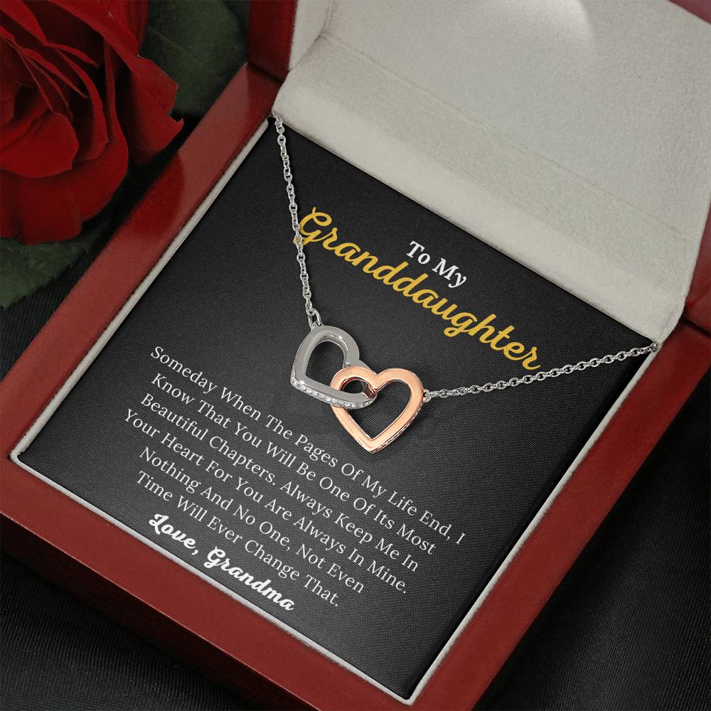 To My Granddaughter - You Are Always In My Heart - Interlocking Hearts Necklace