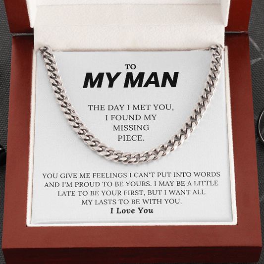 To My Man - My Missing Piece - Cuban Link Chain Necklace